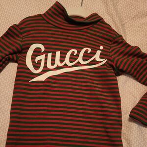 Gucci Kids Striped Green and Red Shirt